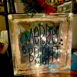 Cute Christmas or Halloween glass block night light